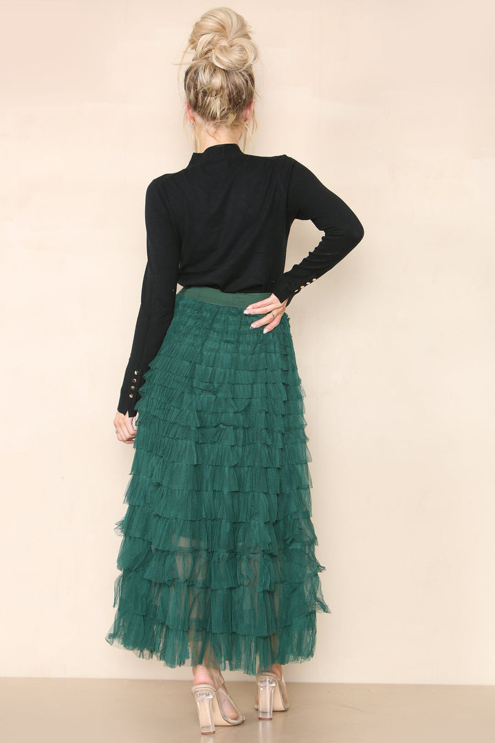 (2P. PACK) Tulle Frill Layered Mesh Skirt - jqwholesale.com