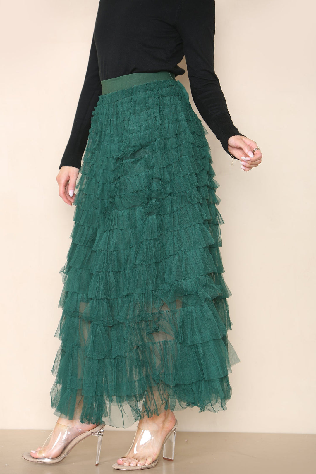 (2P. PACK) Tulle Frill Layered Mesh Skirt - jqwholesale.com