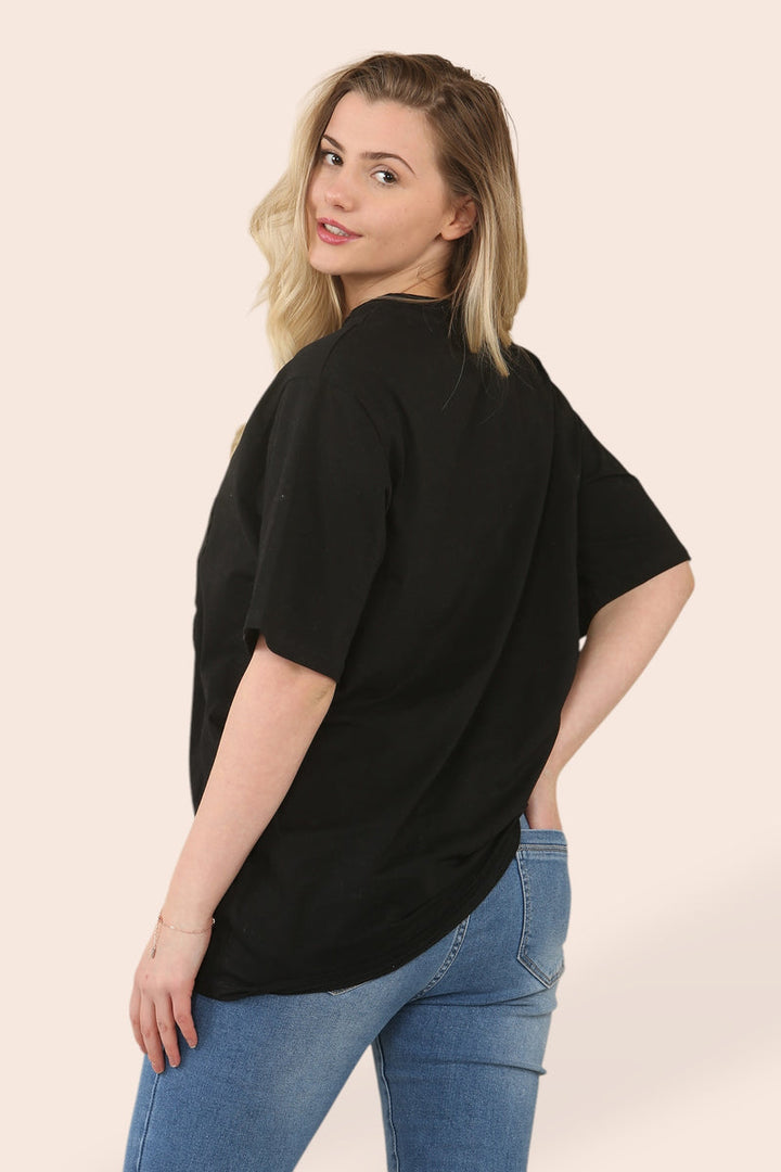 (2P.PACK) Embroidery Lace Circle Cotton T-Shirt Tunic - jqwholesale.com