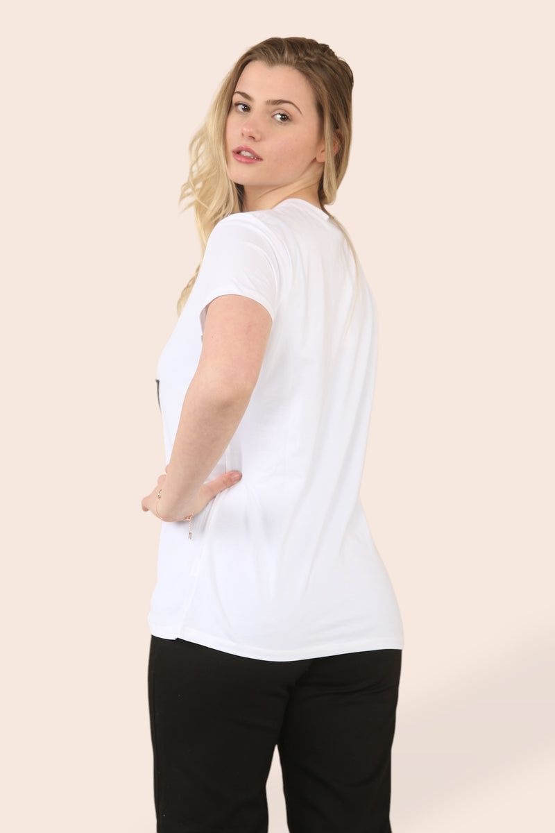 Amour Pearl Embellished Leopard T-shirt - jqwholesale.com