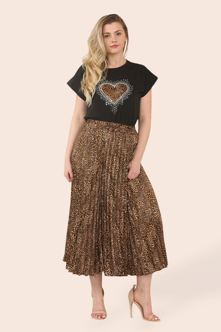 Sateen Animal Plisee Pleated Skirt - jqwholesale.com