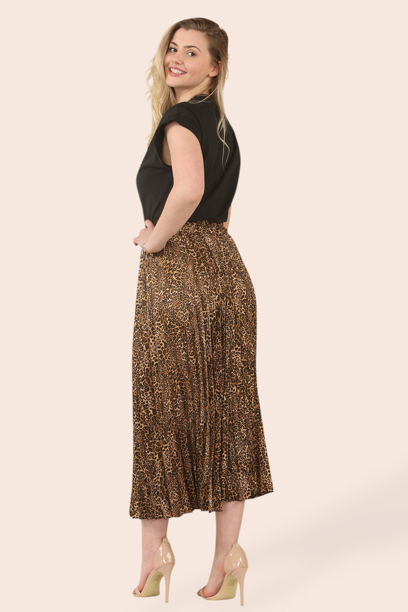 Sateen Animal Plisee Pleated Skirt - jqwholesale.com