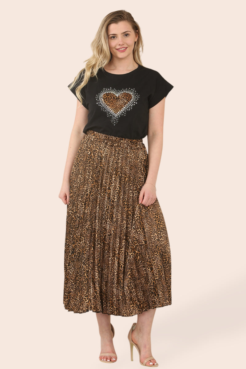 Sateen Animal Plisee Pleated Skirt - jqwholesale.com