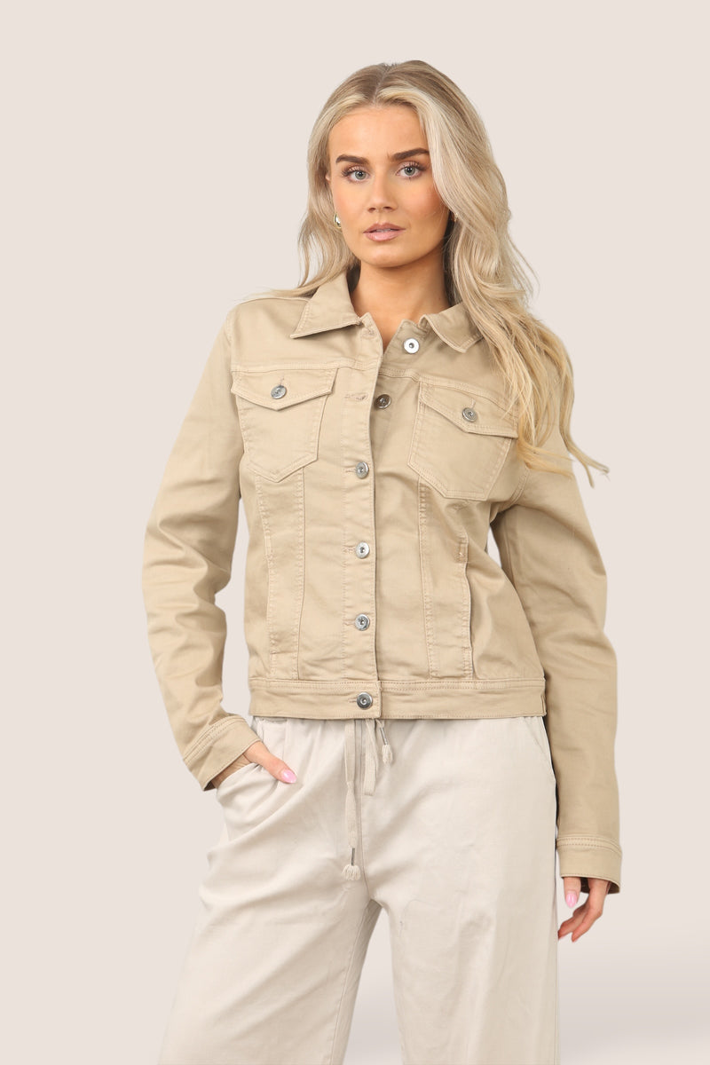 Mocha Brown Washed Denim Cotton Stretch Jacket (7P. PACK) - jqwholesale.com