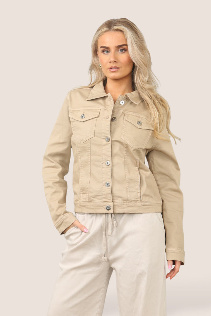 Mocha Brown Washed Denim Cotton Stretch Jacket (7P. PACK) - jqwholesale.com