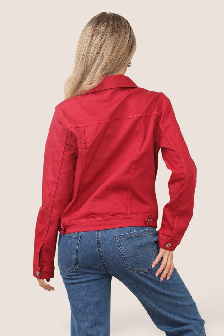 True Red Washed Denim Cotton Stretch Jacket (7P.PACK) - jqwholesale.com