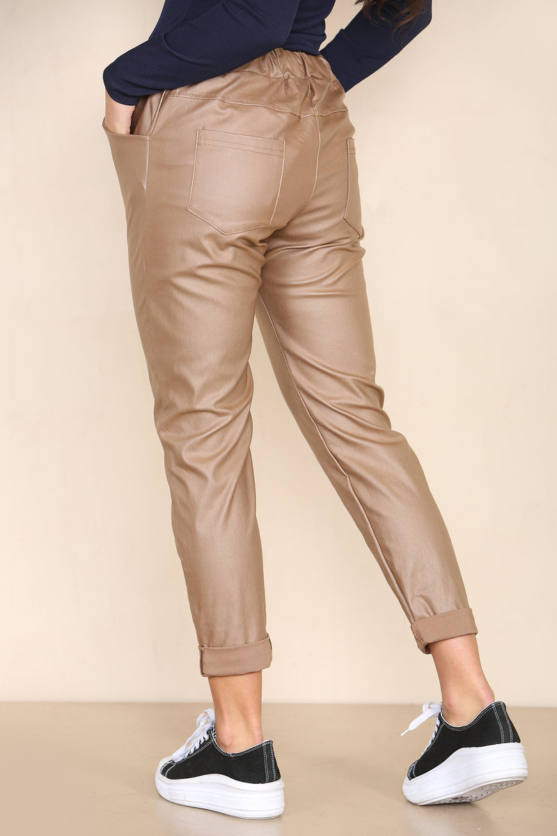 Leather Look PU Magic Trousers - jqwholesale.com