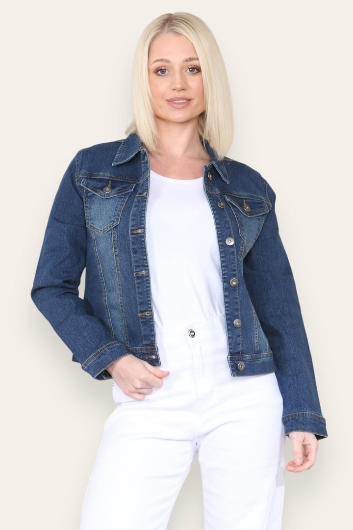 Mid Blue Wash Cotton Stretch Jacket (7P.PACK) - jqwholesale.com