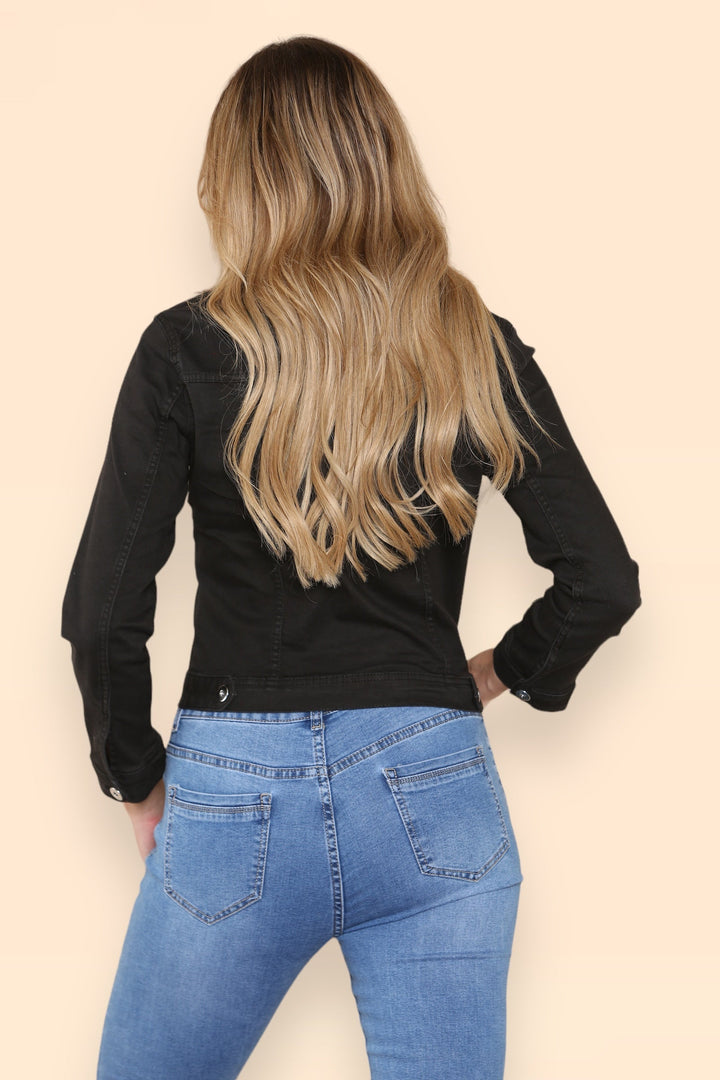 Black Denim Cotton Stretch Jacket (6P.PACK) - jqwholesale.com
