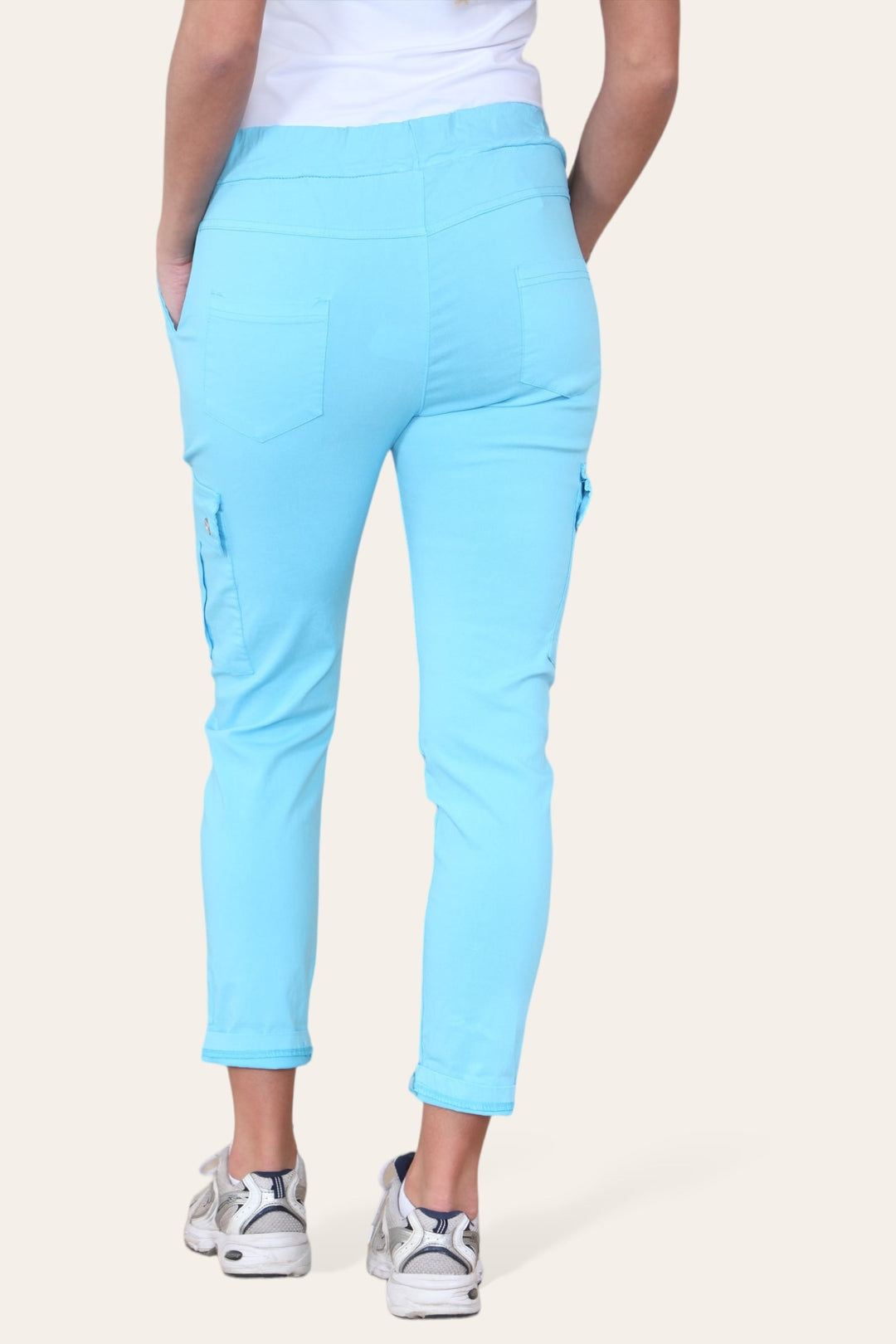 Plain Cargo Stud Pocket Bi-Stretch Magic Trousers