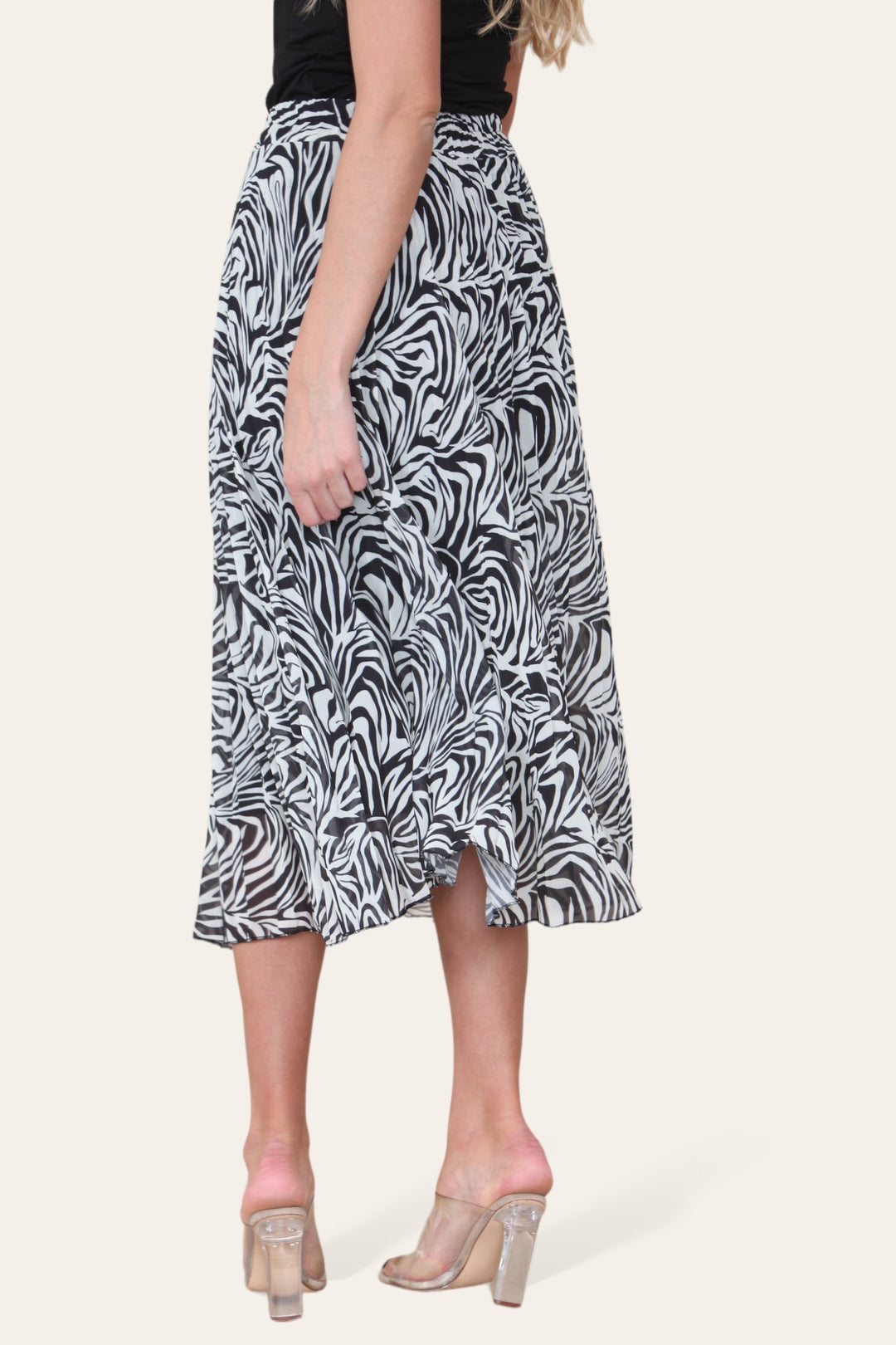Zeena Print Pleated Midi Skirt - jqwholesale.com