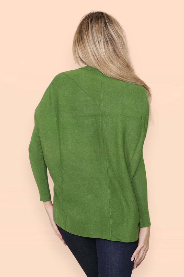 High Low Wool Blend Turtle Neck Ribbed Knit