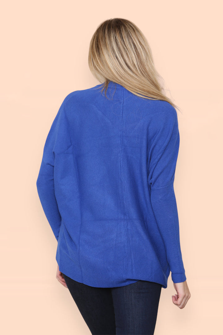 High Low Wool Blend Turtle Neck Ribbed Knit - jqwholesale.com