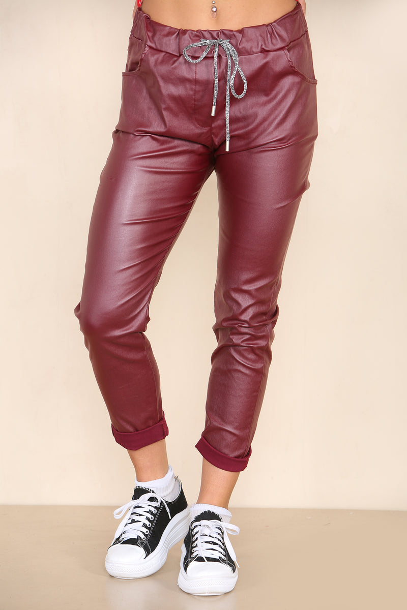 Leather Look PU Magic Trousers - jqwholesale.com