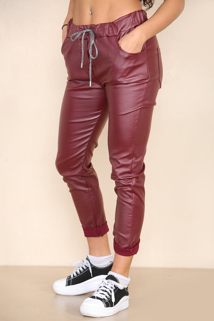 Leather Look PU Magic Trousers - jqwholesale.com