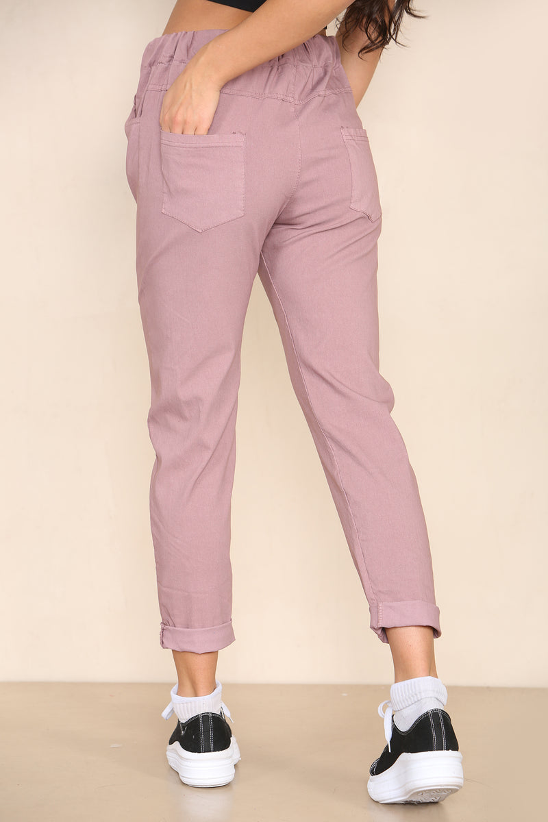 Plain Bi-Stretch Magic Trousers - jqwholesale.com