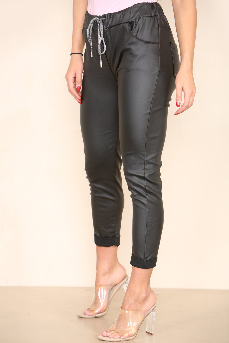 Leather Look PU Magic Trousers - jqwholesale.com