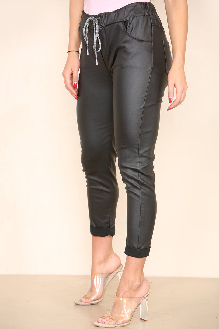 Leather Look PU Magic Trousers - jqwholesale.com