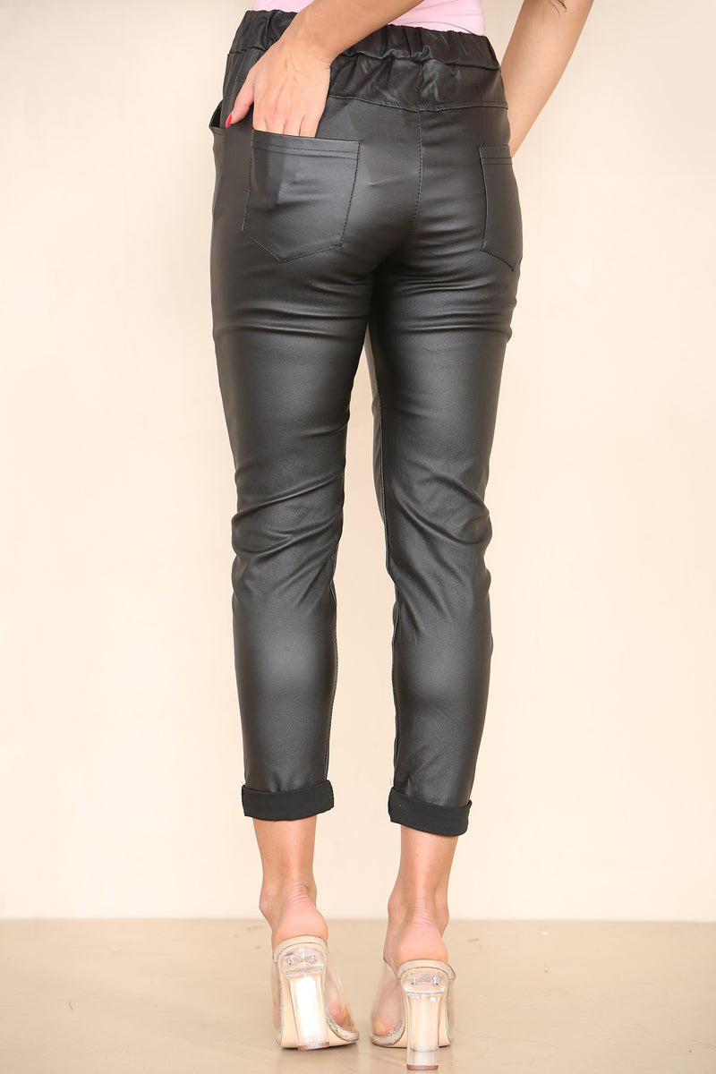 Leather Look PU Magic Trousers - jqwholesale.com