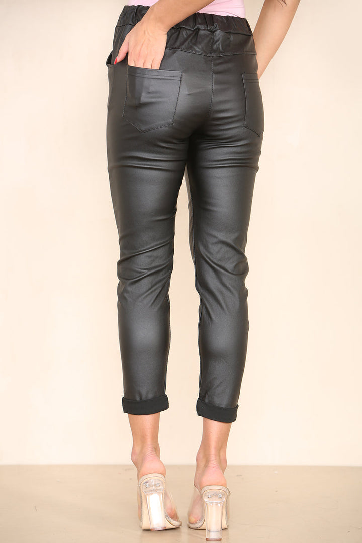 Leather Look PU Magic Trousers - jqwholesale.com