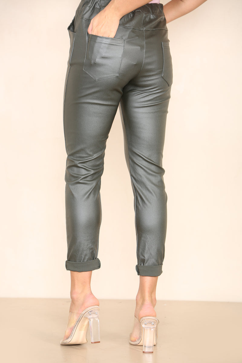 Leather Look PU Magic Trousers - jqwholesale.com