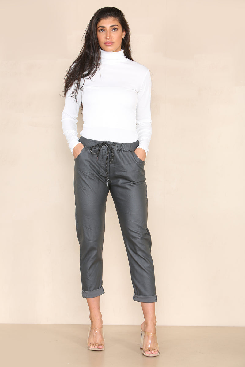 Leather Look PU Magic Trousers - jqwholesale.com