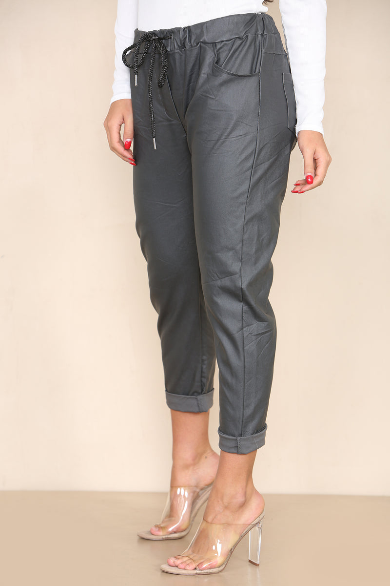 Leather Look PU Magic Trousers - jqwholesale.com