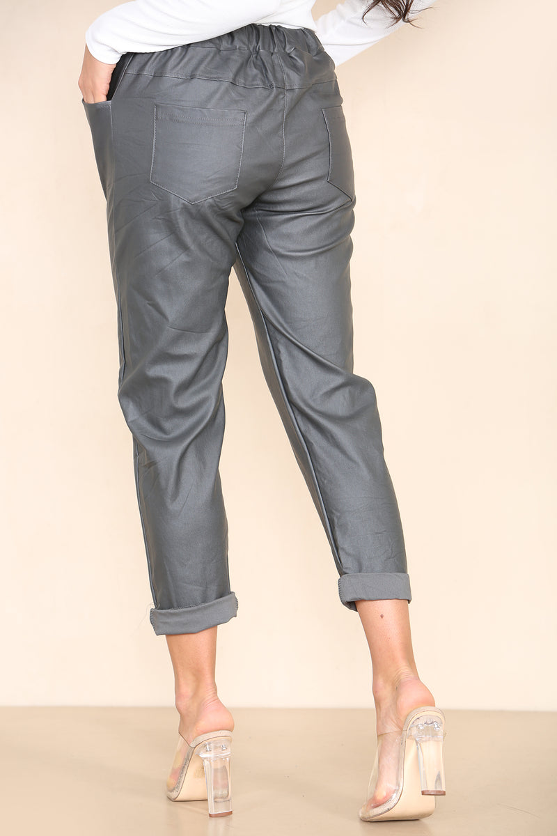 Leather Look PU Magic Trousers - jqwholesale.com
