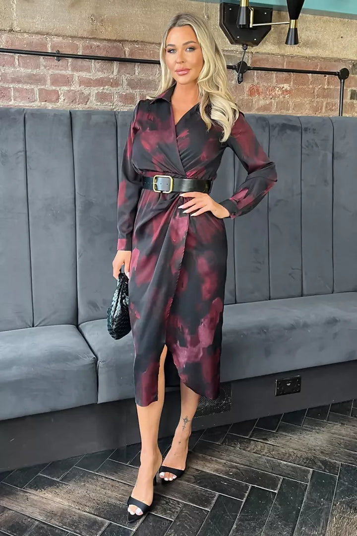 1753103229_Plum-And-Black-Smudge-Print-Belted-Wrap-Midi-Shirt-Dress-3_800x