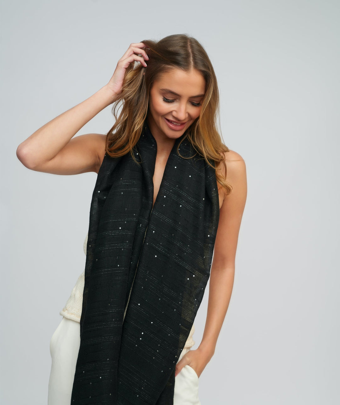 Sabrina Scarf - Black - jqwholesale.com
