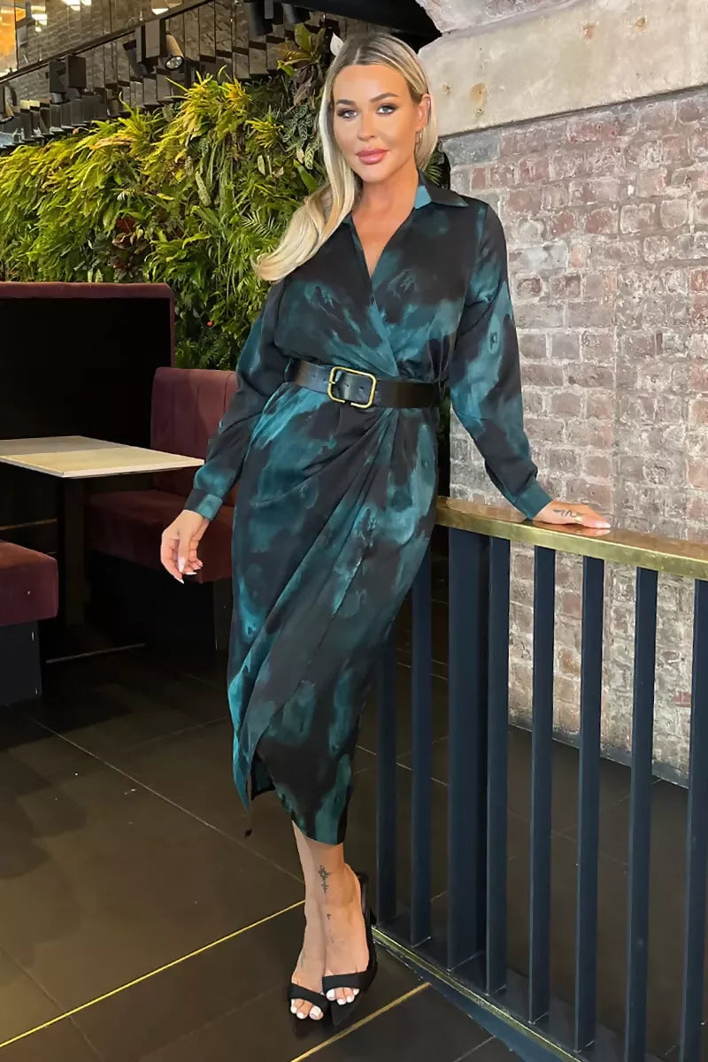 1753103355_Teal-And-Black-Smudge-Print-Belted-Wrap-Midi-Shirt-Dress-2_800x