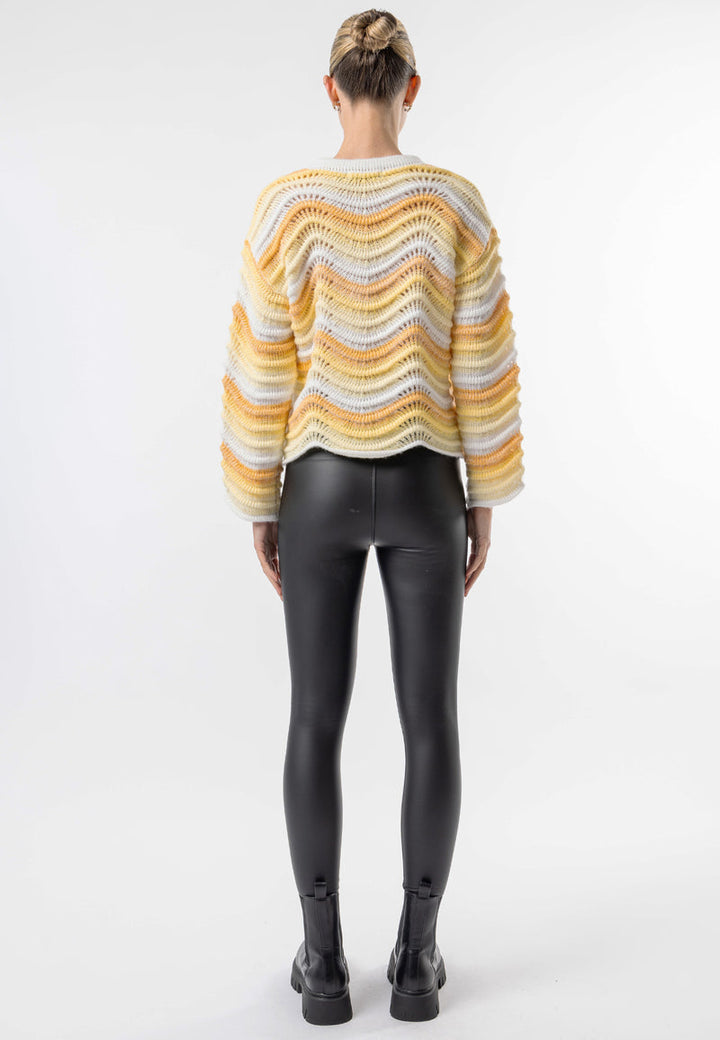 Wavy Yellow Ombre Knit Jumper - ANGELEYE