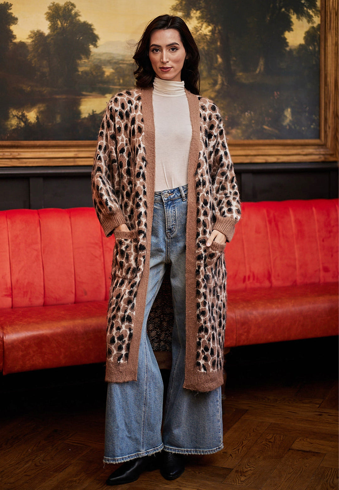 (3P.PACK) Long Cardigan in Leopard - jqwholesale.com