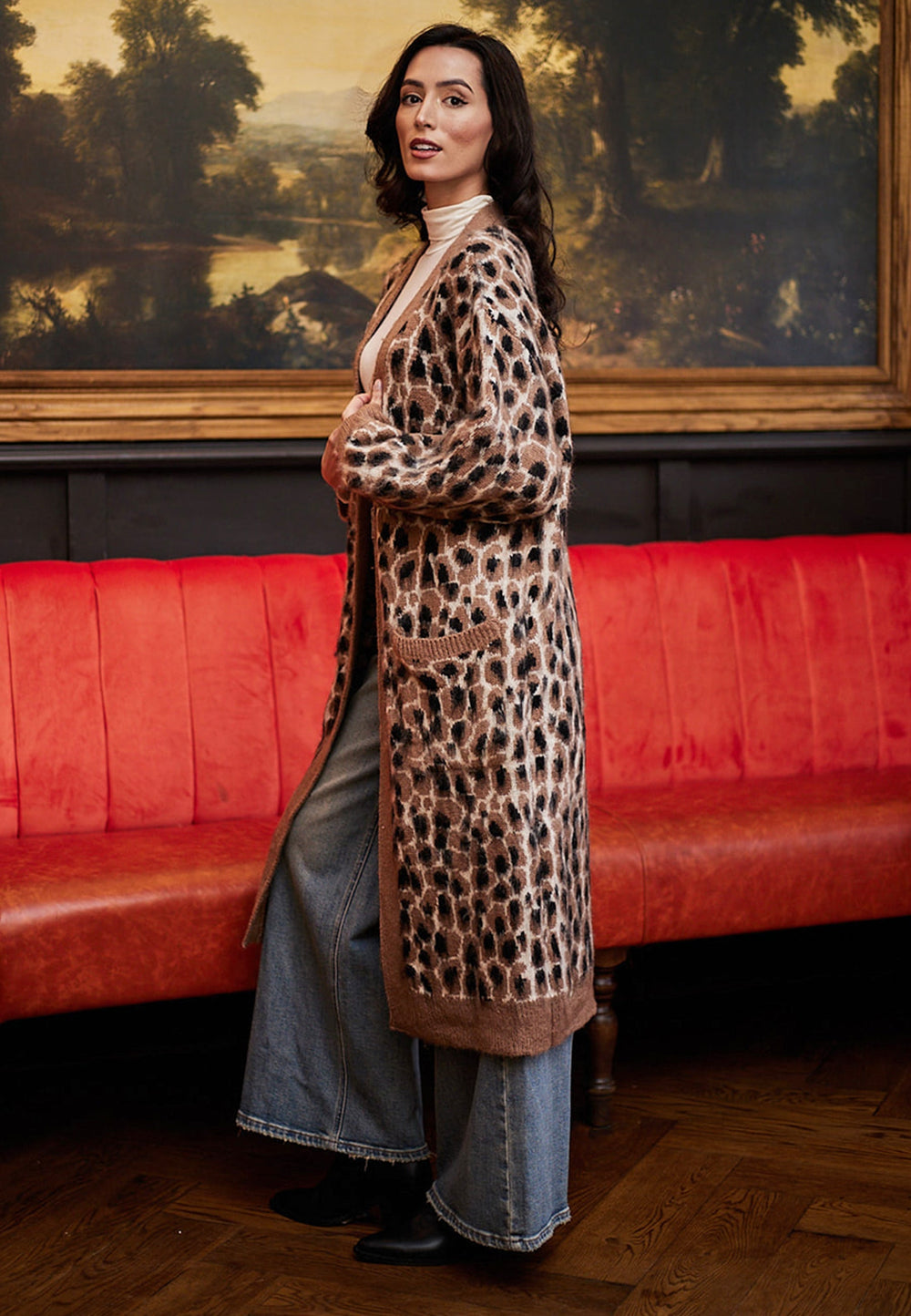 (3P.PACK) Long Cardigan in Leopard - jqwholesale.com