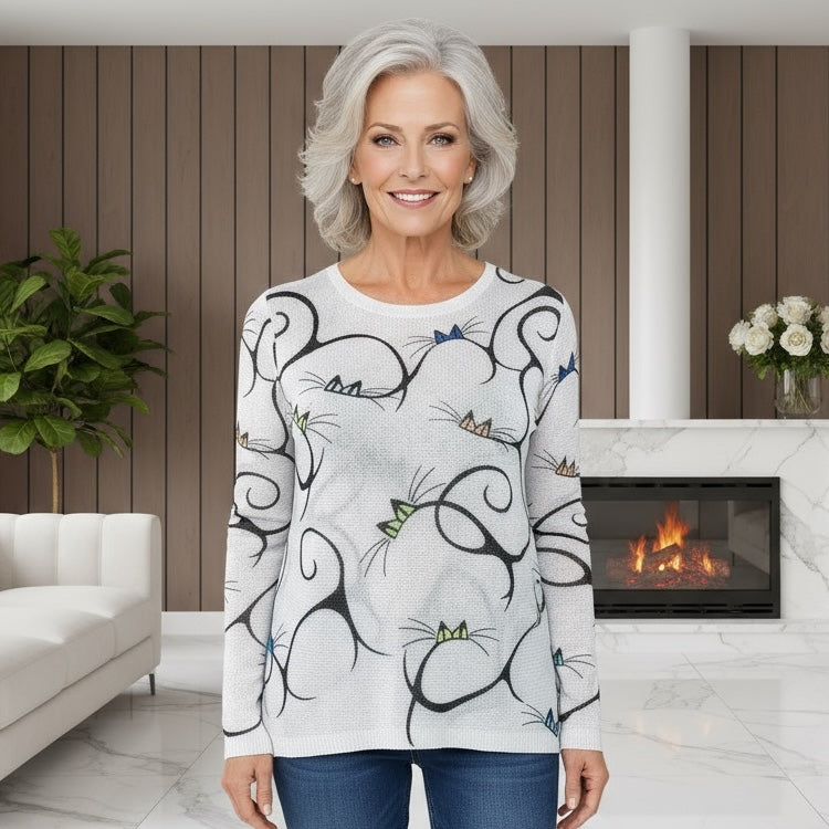 Swirls Mesh Knit Top - jqwholesale.com