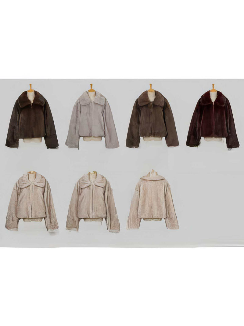 Luxury Faux Fur Gold Zip Coat