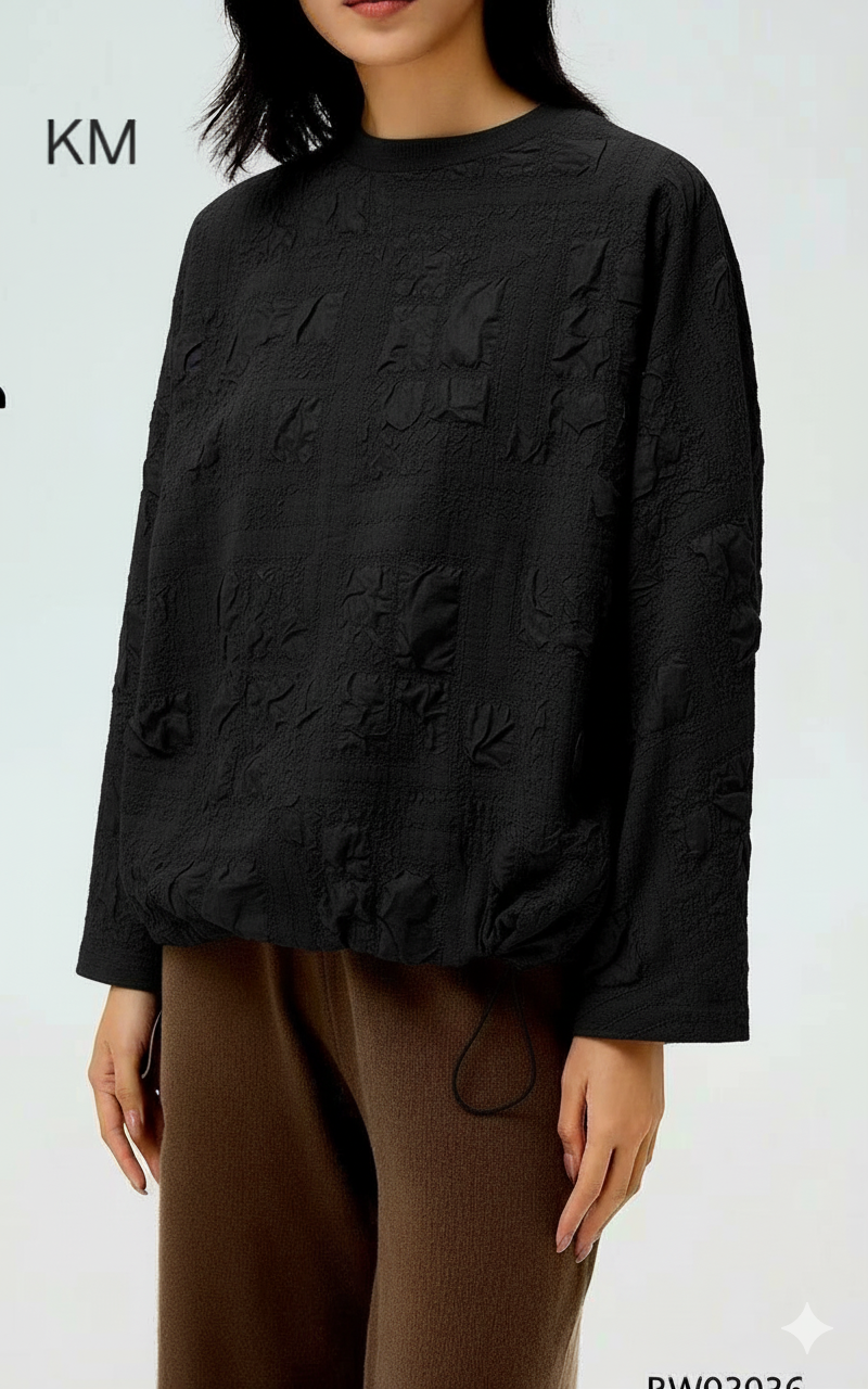 Nylon Crinkled Designer Inspired Knitted Back Blouse (2p.pack)