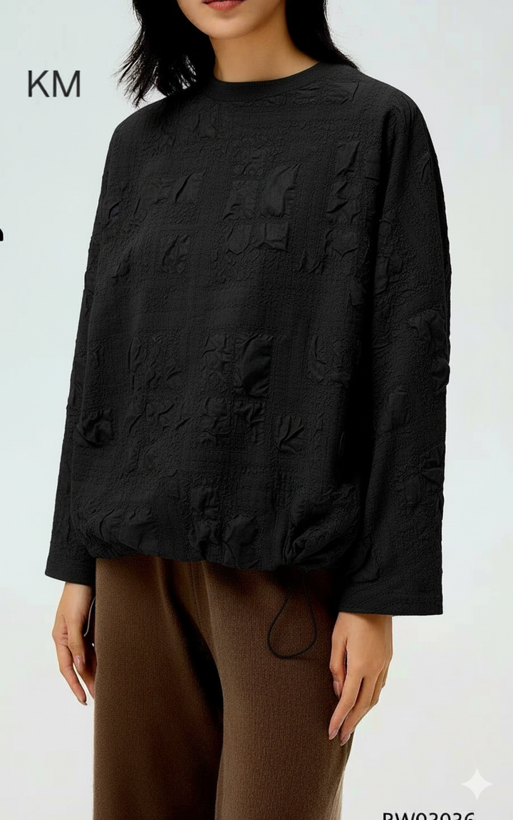 Nylon Crinkled Designer Inspired Knitted Back Blouse (2p.pack)
