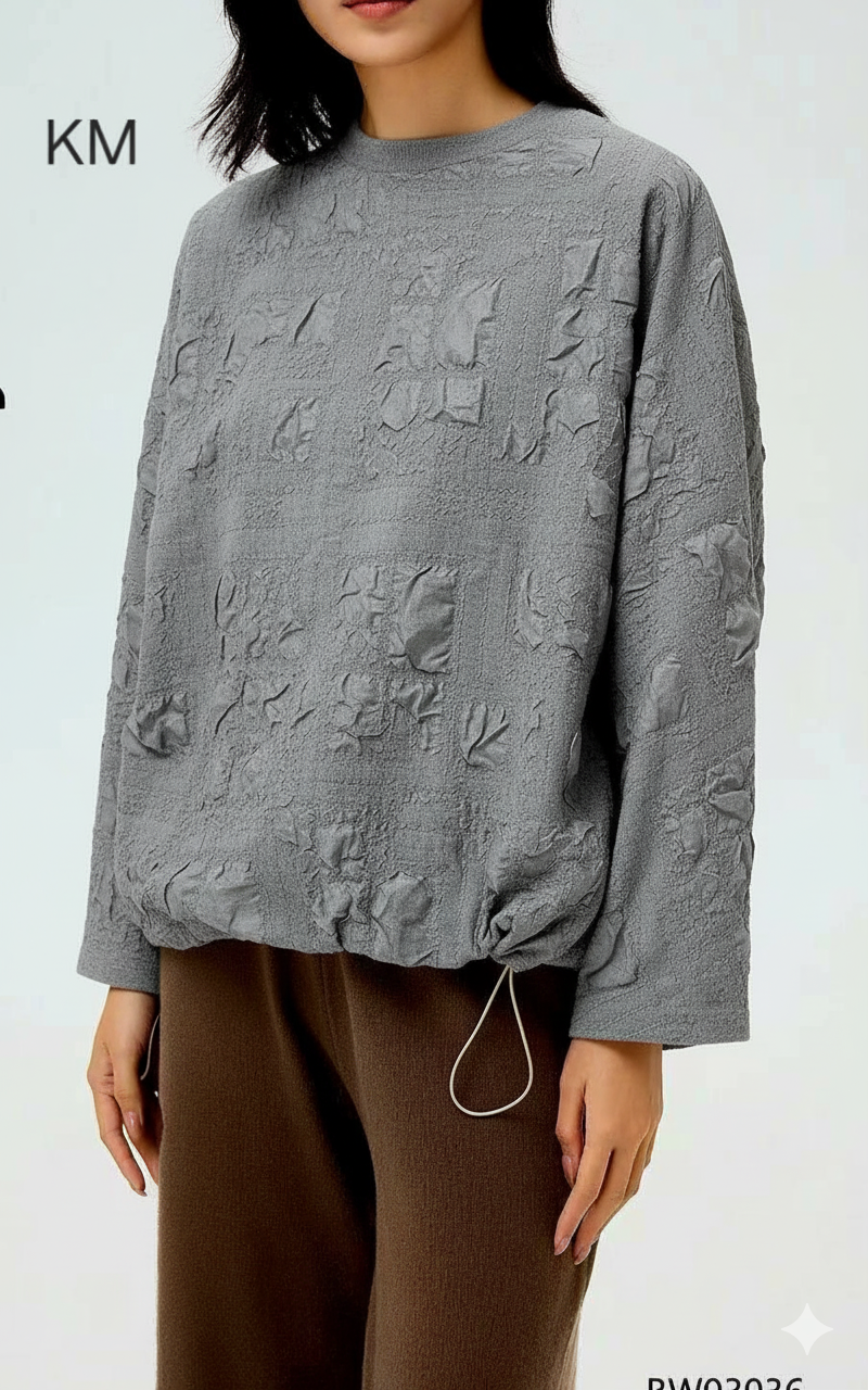 Nylon Crinkled Designer Inspired Knitted Back Blouse (2p.pack)