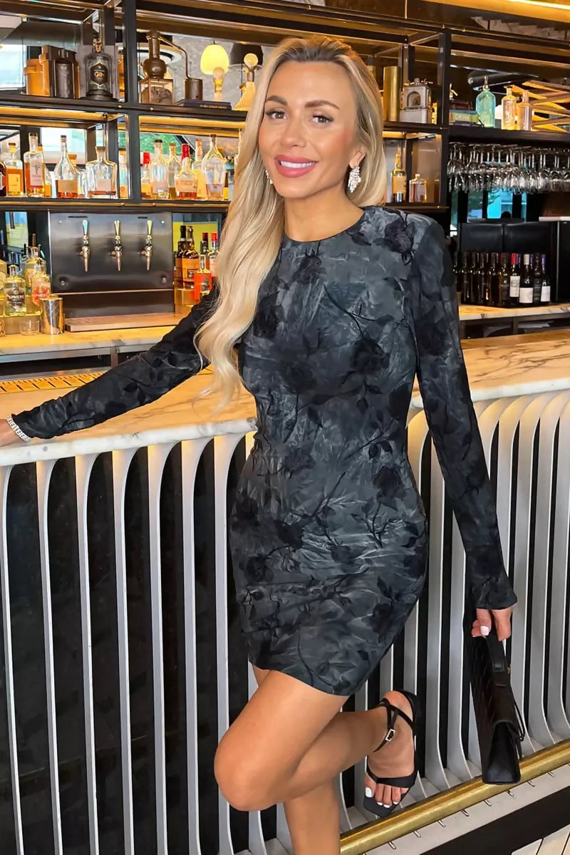 1752772600_Black-And-Grey-Velour-Rose-Detail-Long-Sleeve-Mini-Dress-1_800x