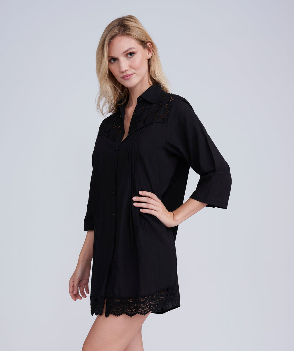 Rochelle Beach Shirt - Black - jqwholesale.com