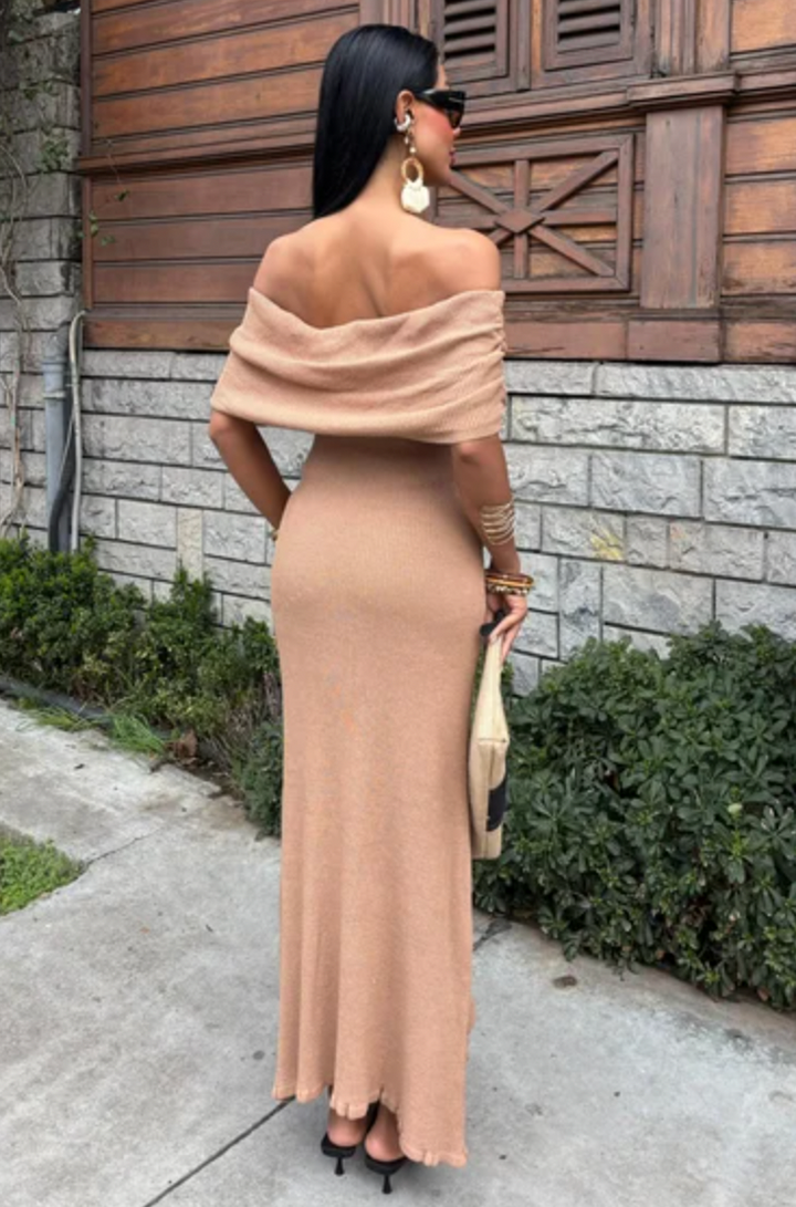 Bardot Knitted Midi Maxi Dress with Rose detailing 2863