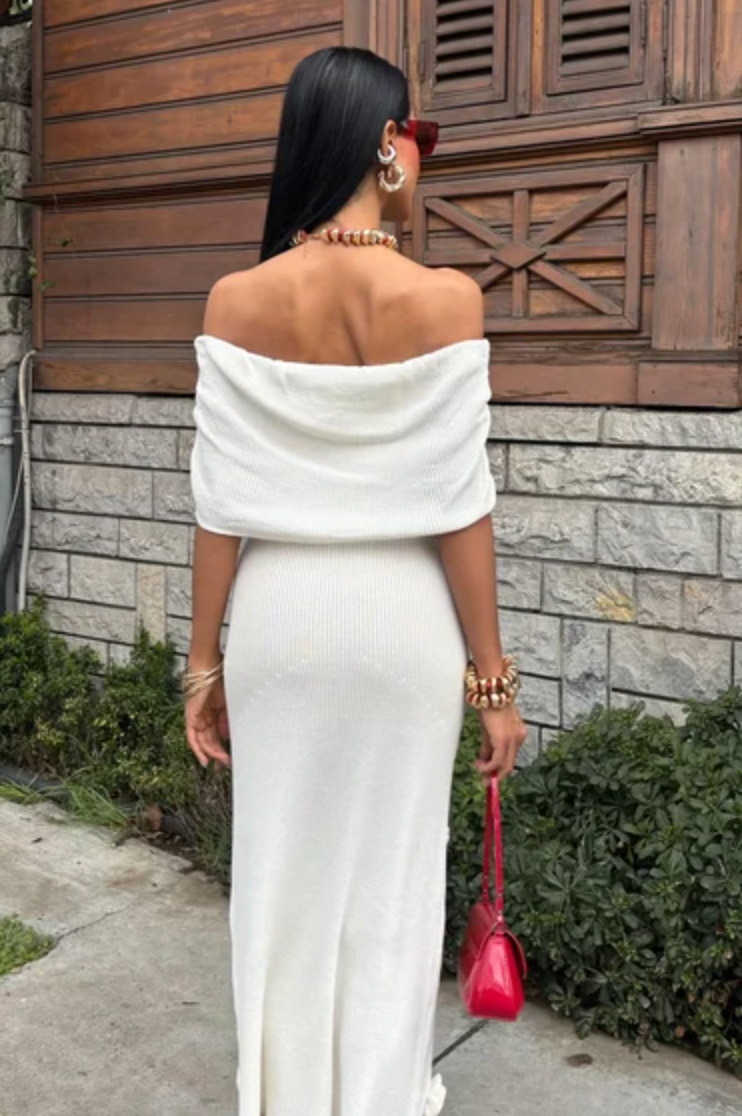 Bardot Knitted Midi Maxi Dress with Rose detailing 2863