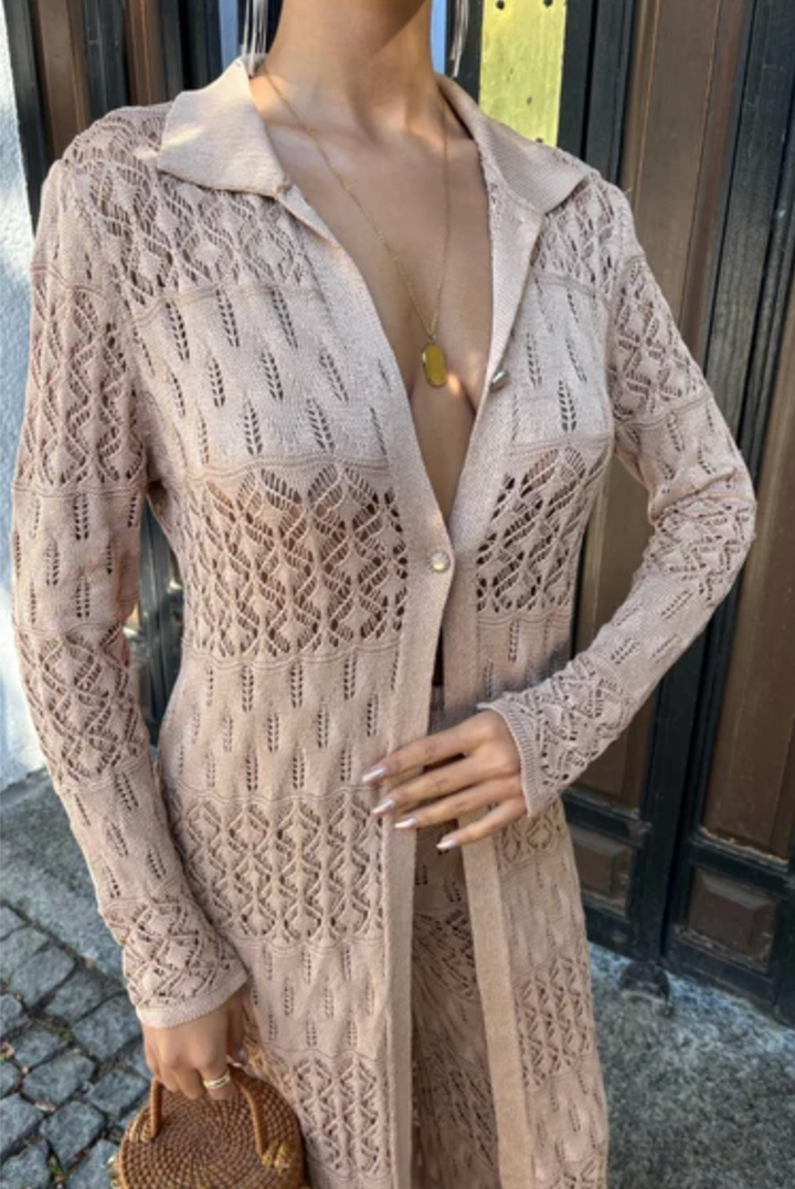 Knitted Maxi Cardigan and Wide Leg trousers co ord set 9881