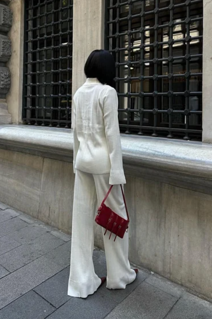 Knitted Shirt and Wide Leg trousers Co ord set 9959