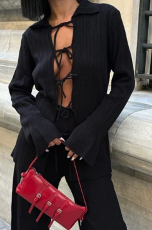 Knitted Shirt and Wide Leg trousers Co ord set 9959