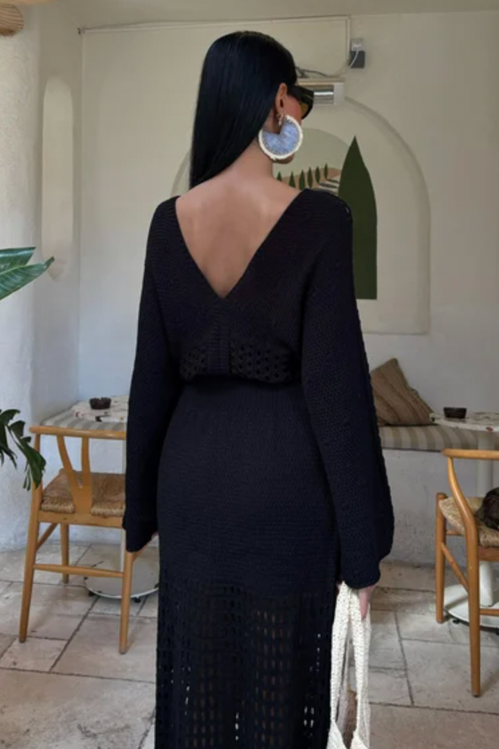 Batwing Sleeve Maxi Knitted Dress 2836