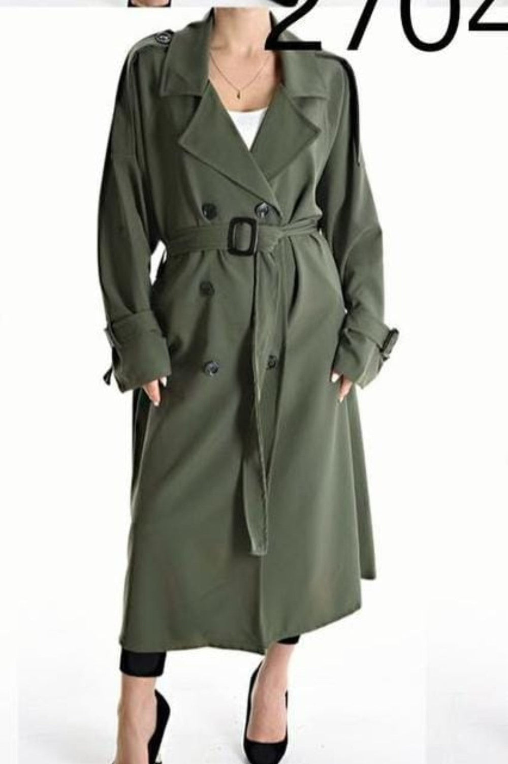 (2P.PACK) Trench 6 Button Coat - jqwholesale.com