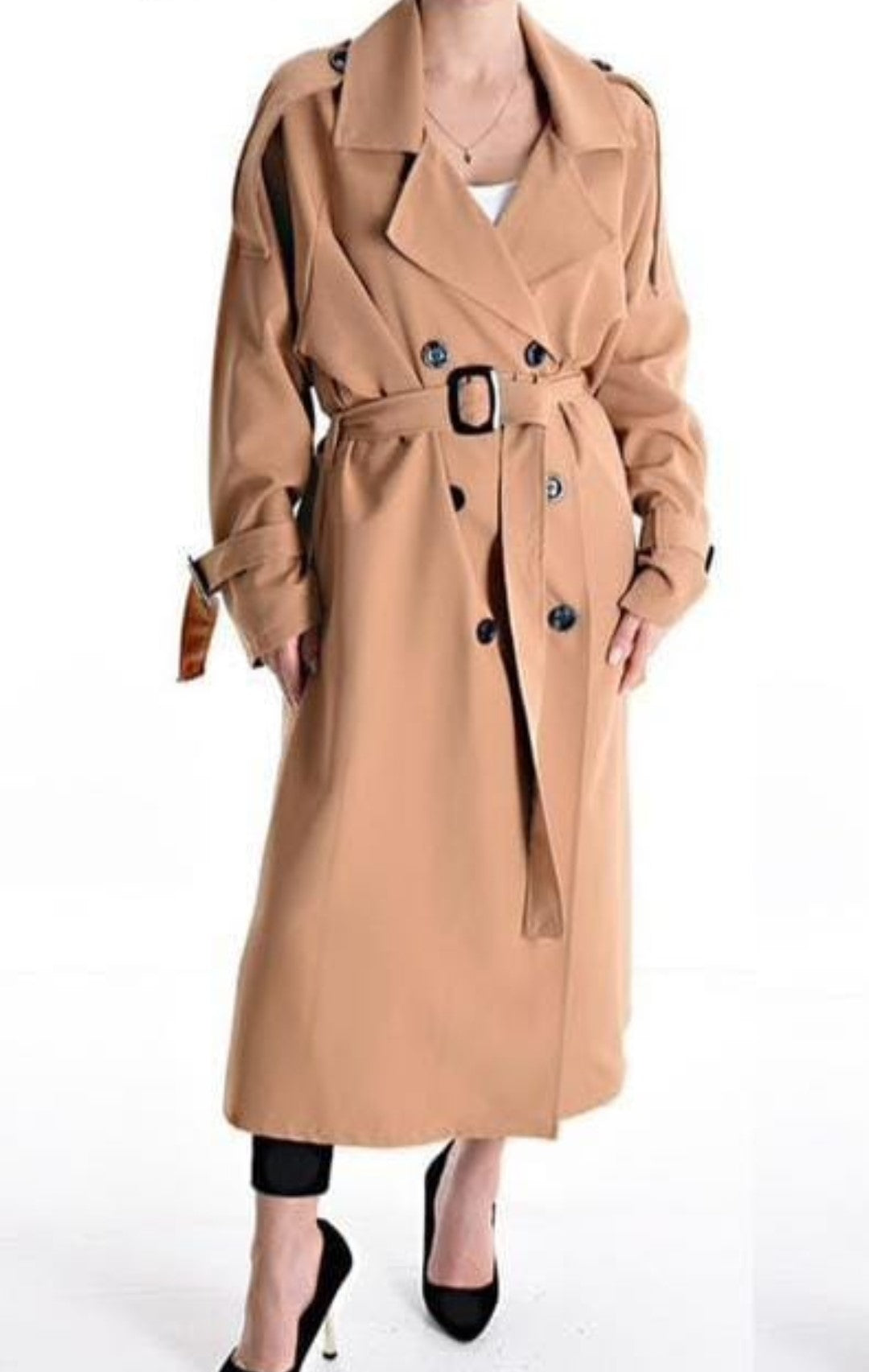 (2P.PACK) Trench 6 Button Coat - jqwholesale.com