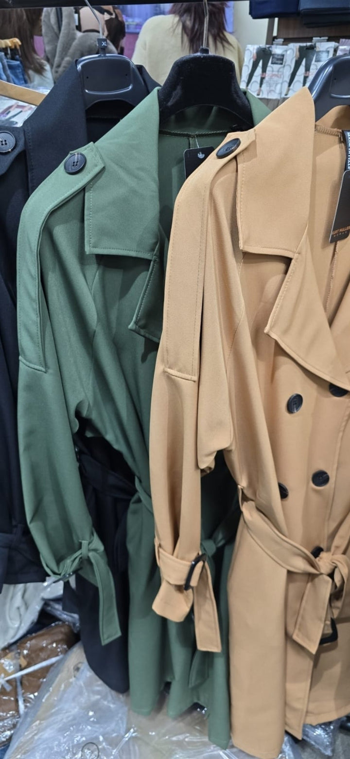 (2P.PACK) Trench 6 Button Coat - jqwholesale.com